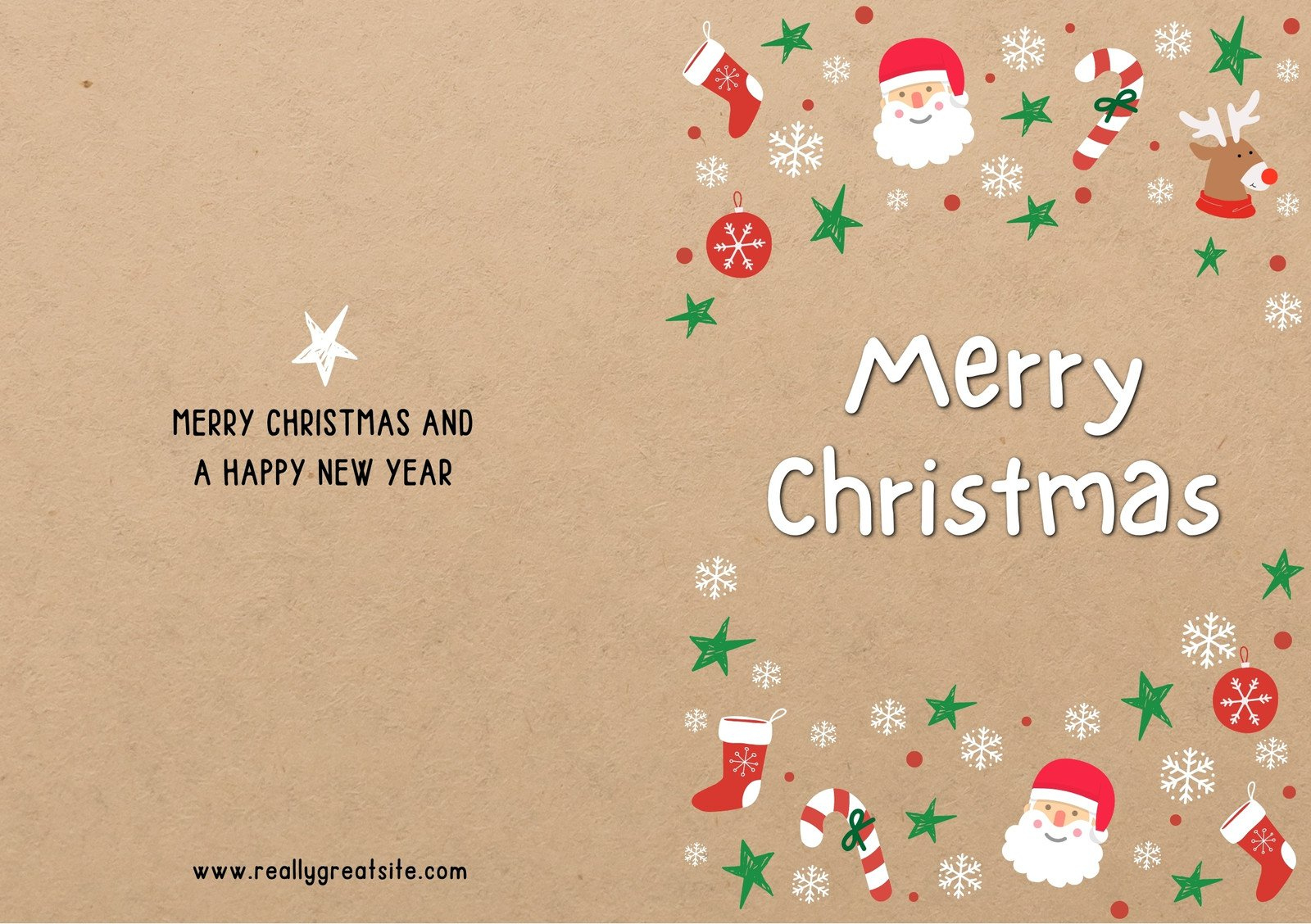 Free Custom Printable Christmas Folded Card Templates | Canva regarding Christmas Card Printable