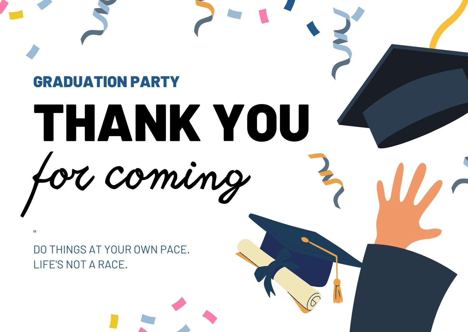 Free Custom Printable Graduation Thank You Card Templates | Canva inside Printable Free Thank You Cards For Graduation