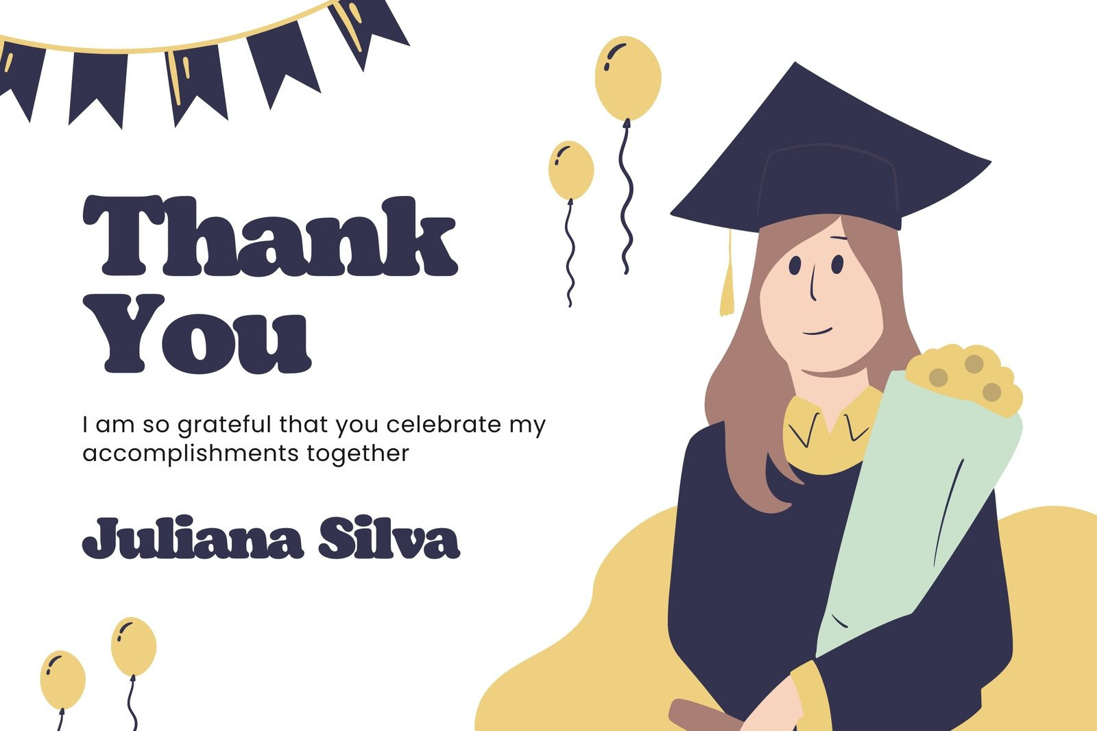 Free Custom Printable Graduation Thank You Card Templates | Canva regarding Graduation Thank You Cards Printable