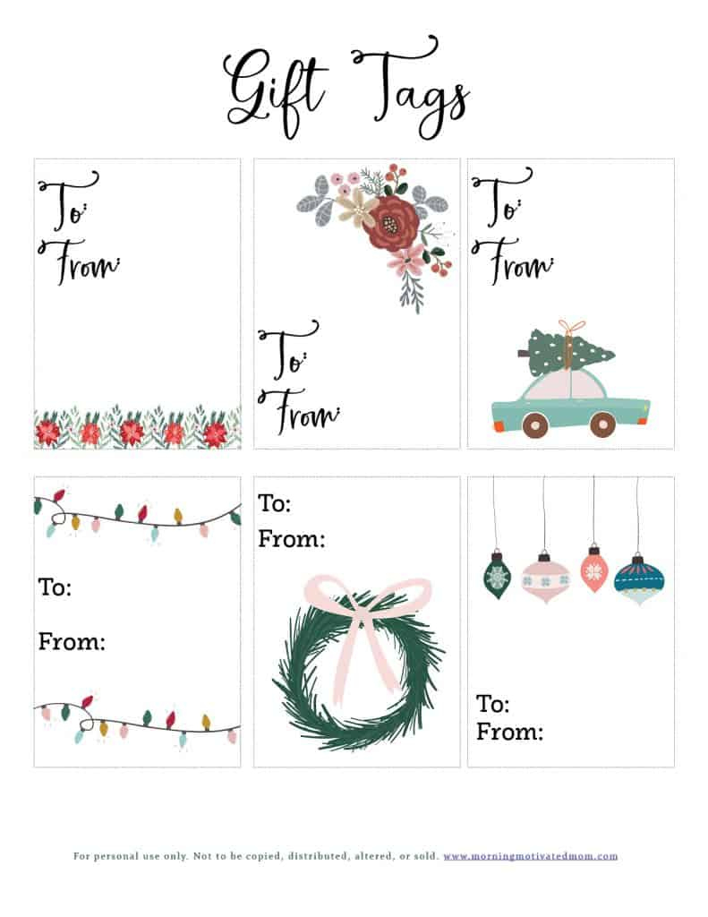 Free Gift Tags Printable – Morning Motivated Mom within Christmas Present Tags Printable