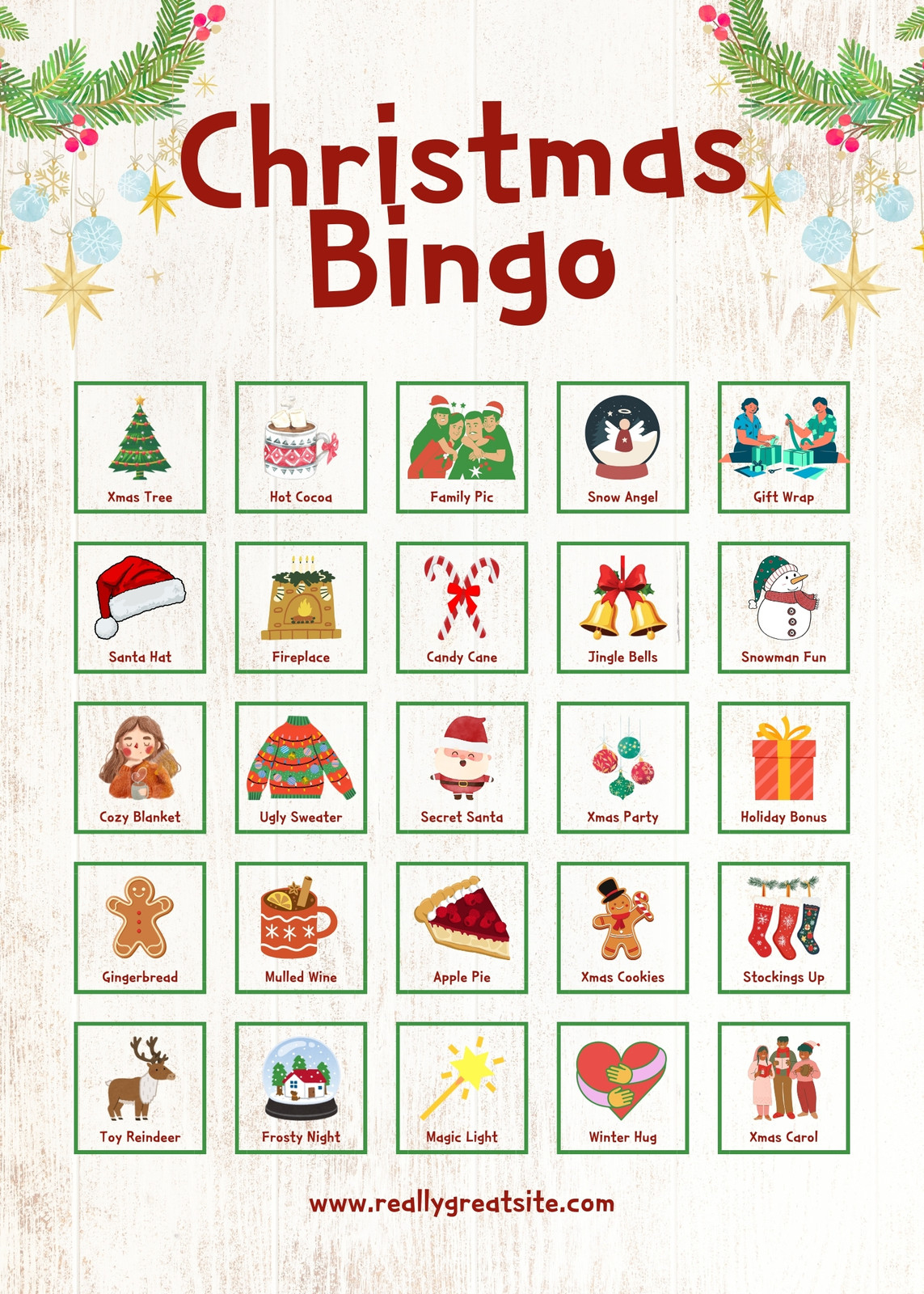 Free Printable Christmas Bingo Card Templates | Canva intended for Christmas Bingo Printable