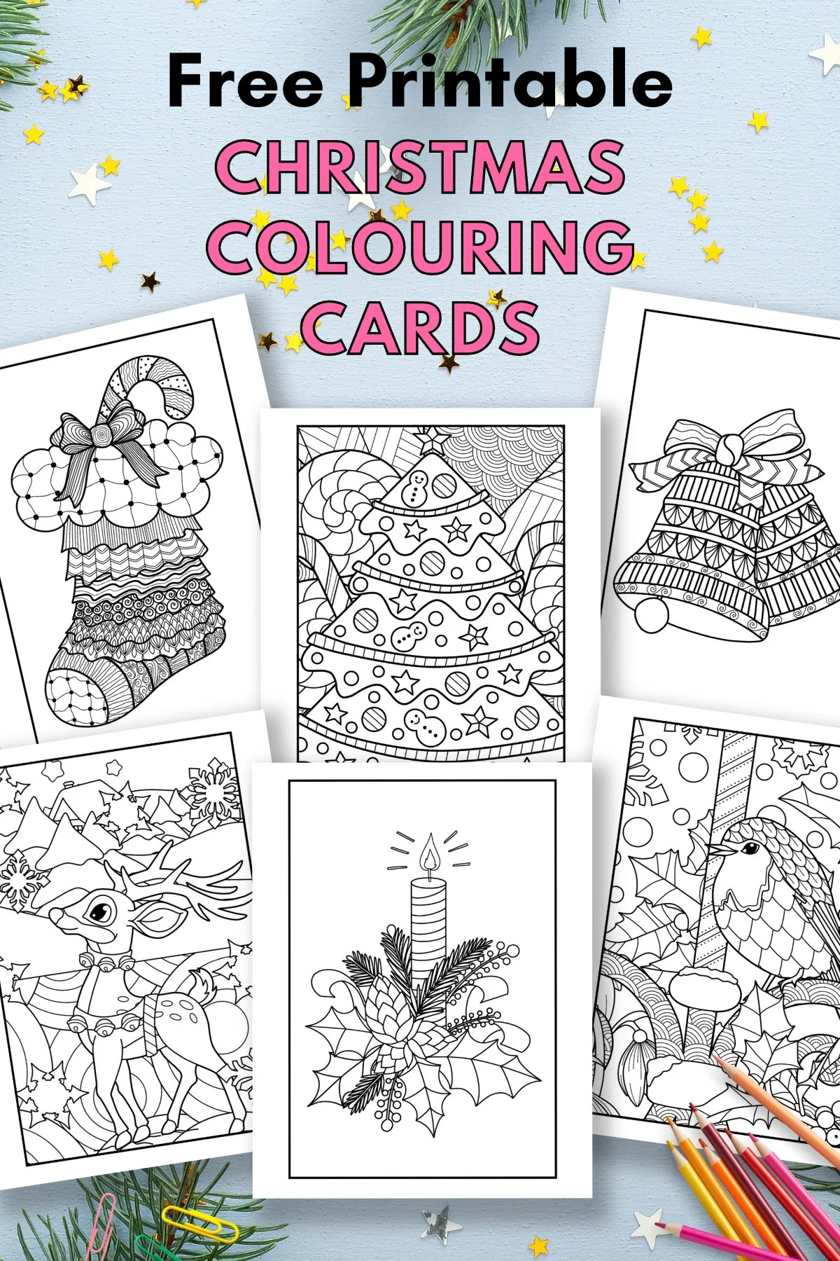Free Printable Christmas Cards To Colour — Gathering Beauty intended for Printable Christmas Card Colour