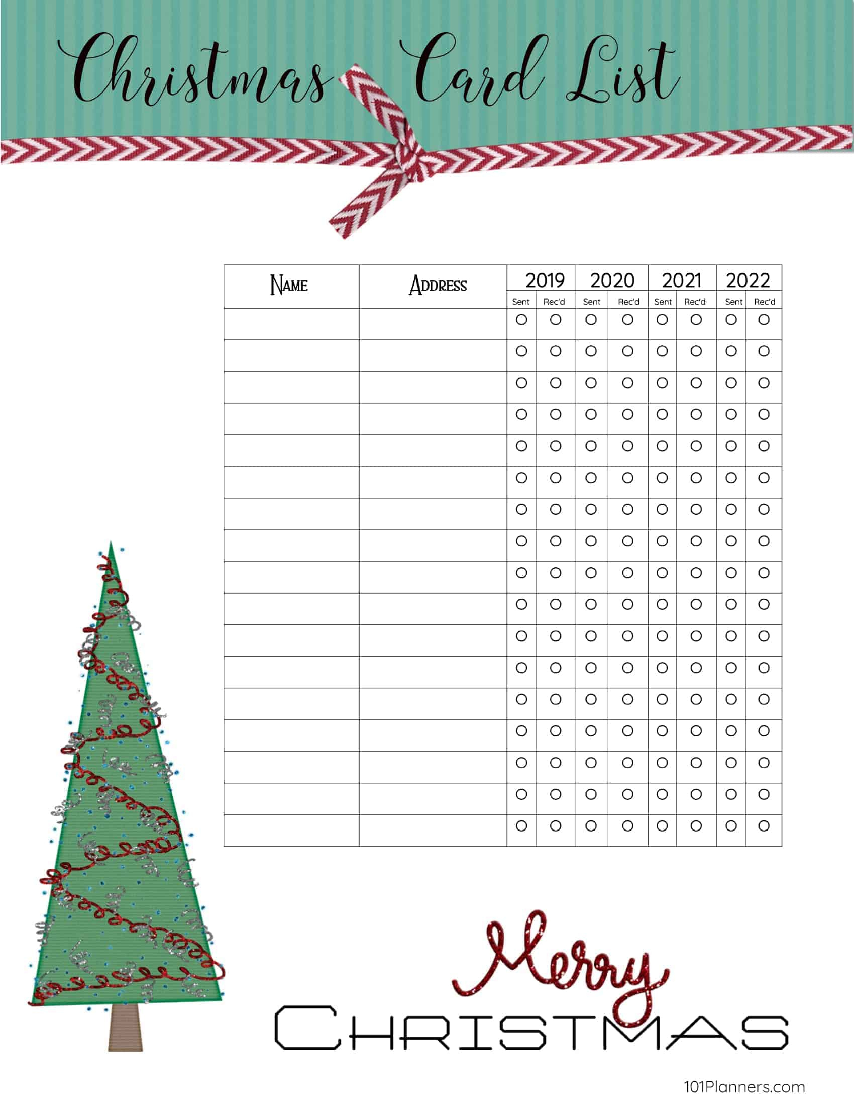 Free Printable Christmas Gift List Template with Free Printable Christmas Card List Templates