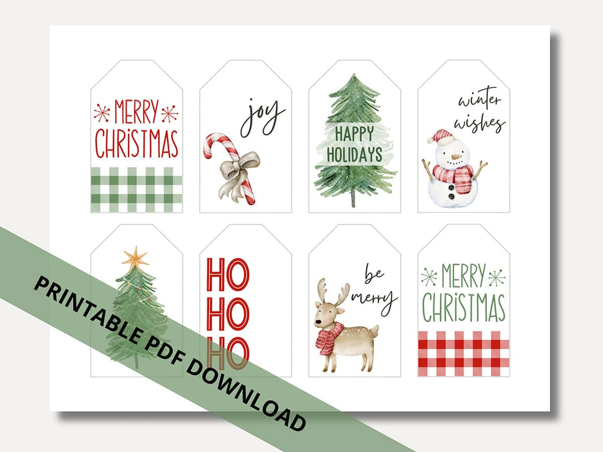 Free Printable Christmas Gift Tags For The Holidays - Aubree Originals with regard to Printable Christmas Tags Free Download
