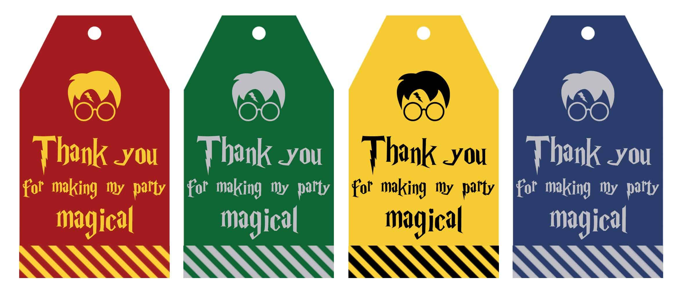 Free Printable Harry Potter Party Favor Gift Tags - Lovely Planner in Harry Potter Thank You Cards Free Printable