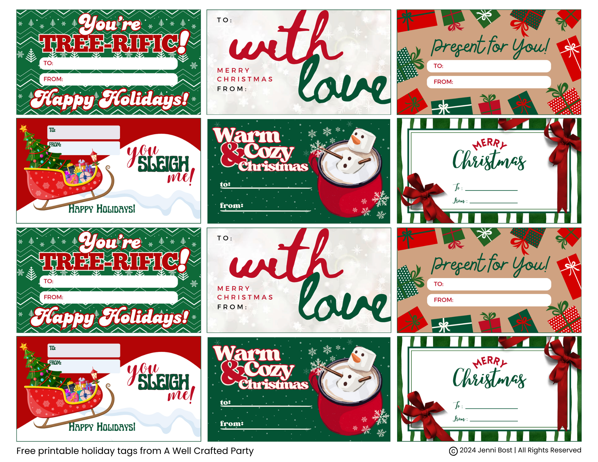 Free Printable Holiday Gift Tags – A Well Crafted Party pertaining to Printable Christmas Tags For Gifts