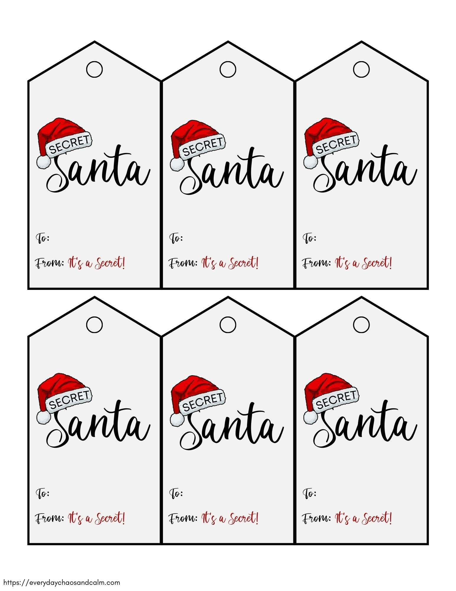 Free Printable Secret Santa Gift Tags within Printable Christmas Tags For Secret Santa