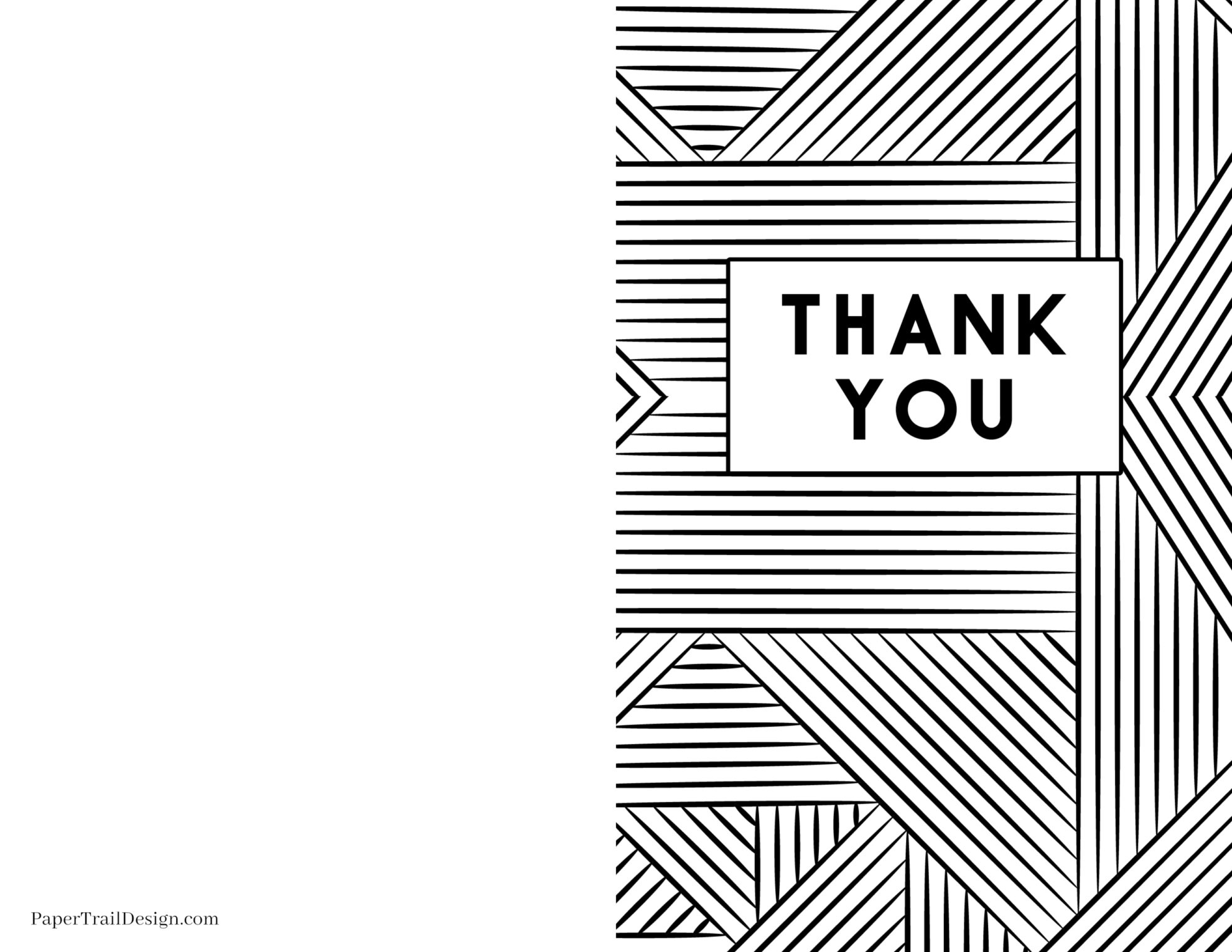 Free Printable Thank You Cards - Paper Trail Design regarding Blank Thank You Cards Printable Free
