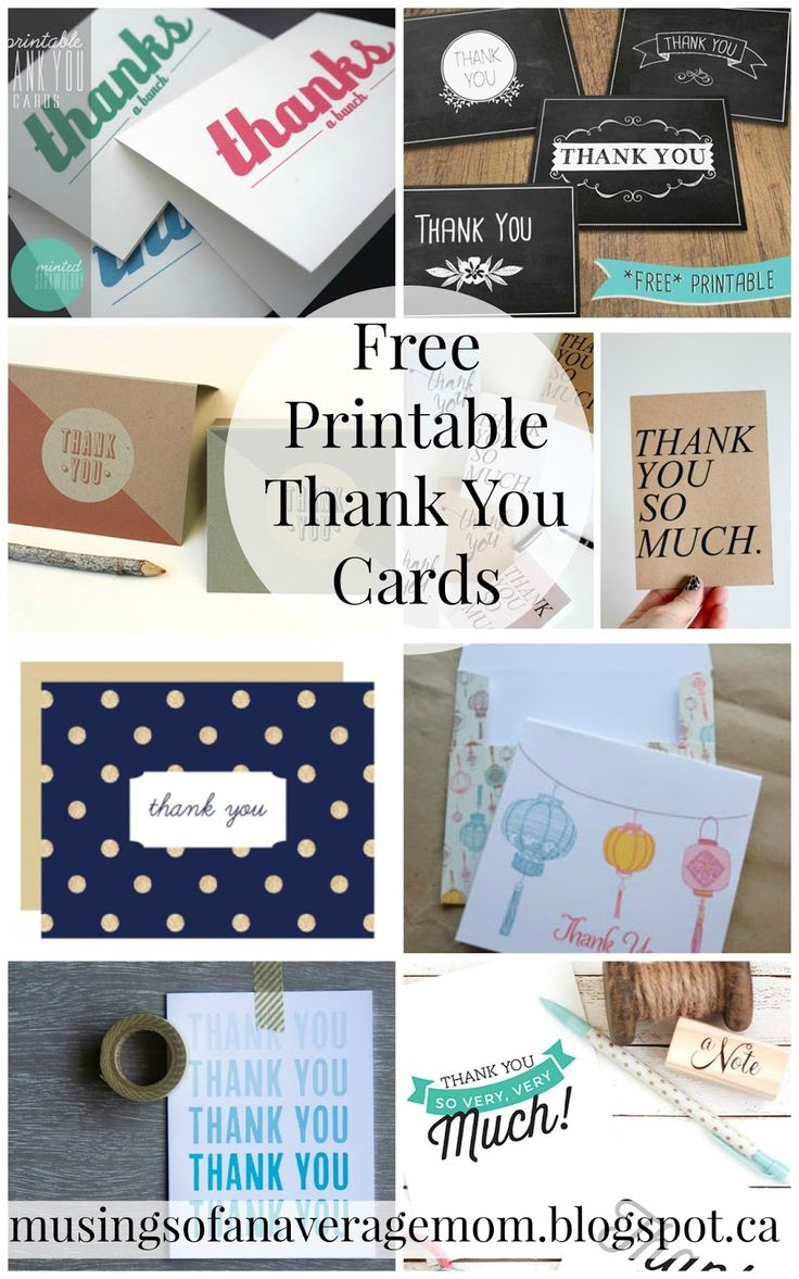 Free Printable Thank You Cards with Pinterest Thank You Cards Printable