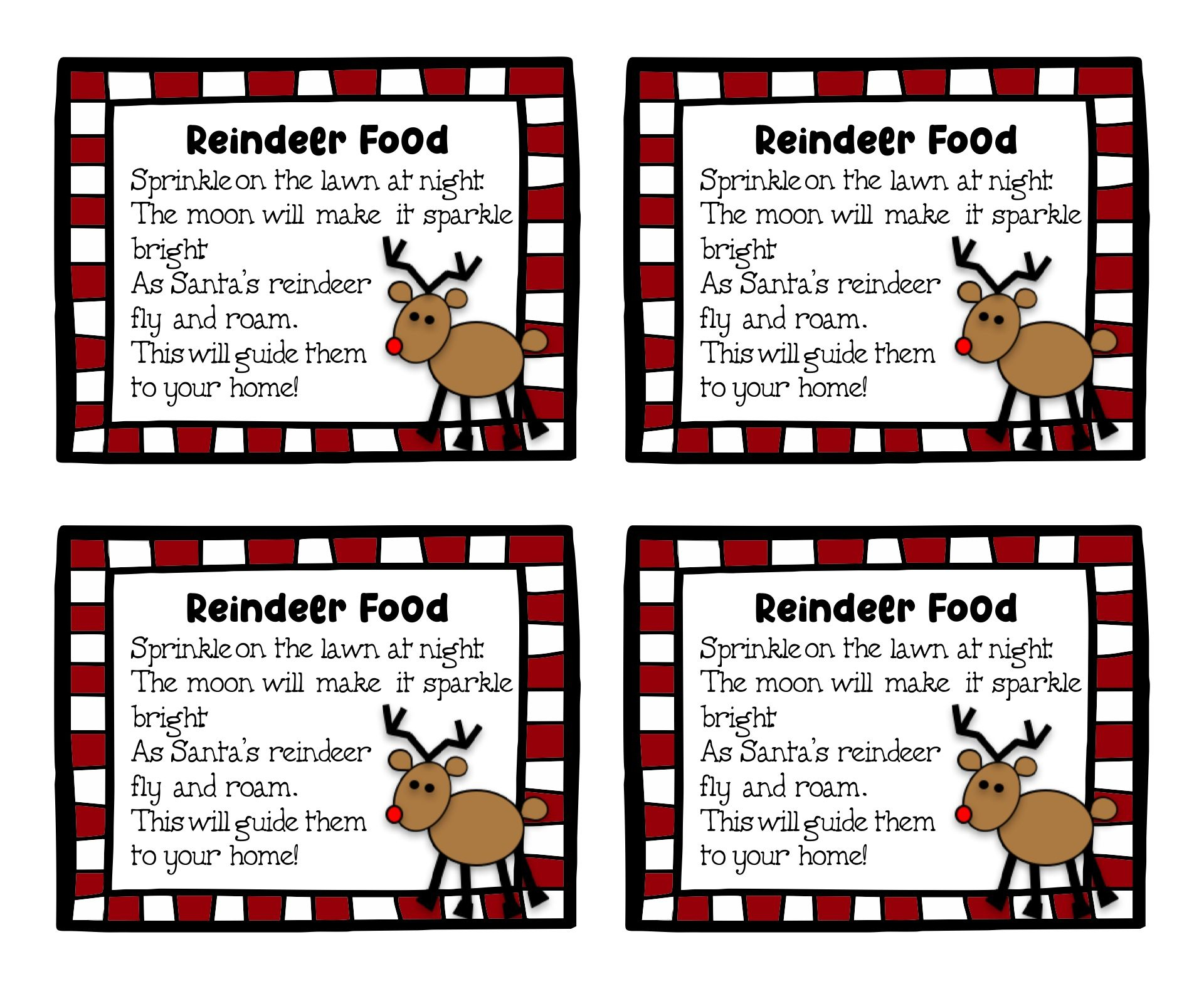 Free Reindeer Food Printable Tags - Printable Party Favors intended for Reindeer Food Printable Labels Free
