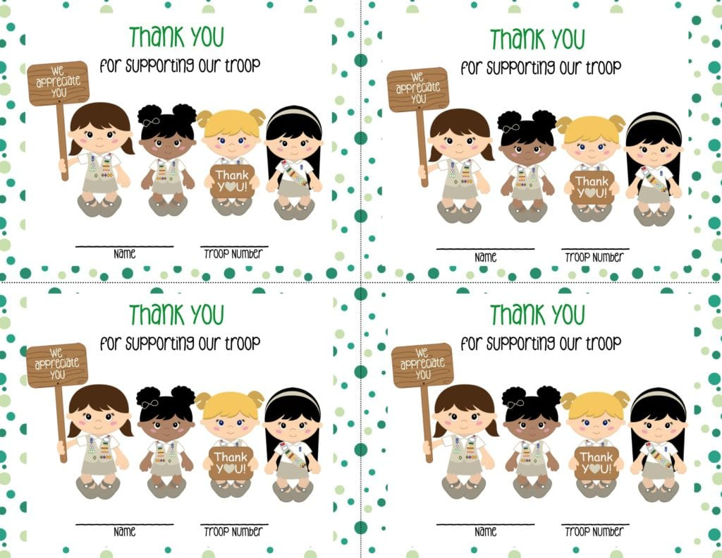 Free Thank You Cards For Girl Scouts | Clementine County with regard to Girl Scout Thank You Cards Free Printable