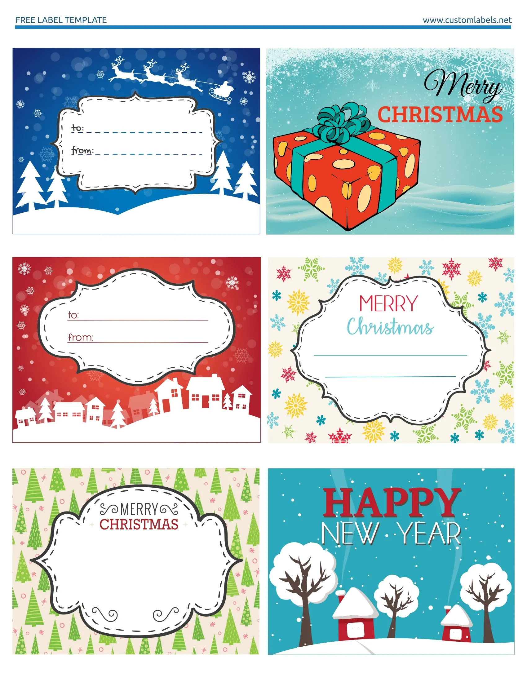 Fun And Colorful Christmas Labels - Free Printables pertaining to Christmas Name Tags Printable Free