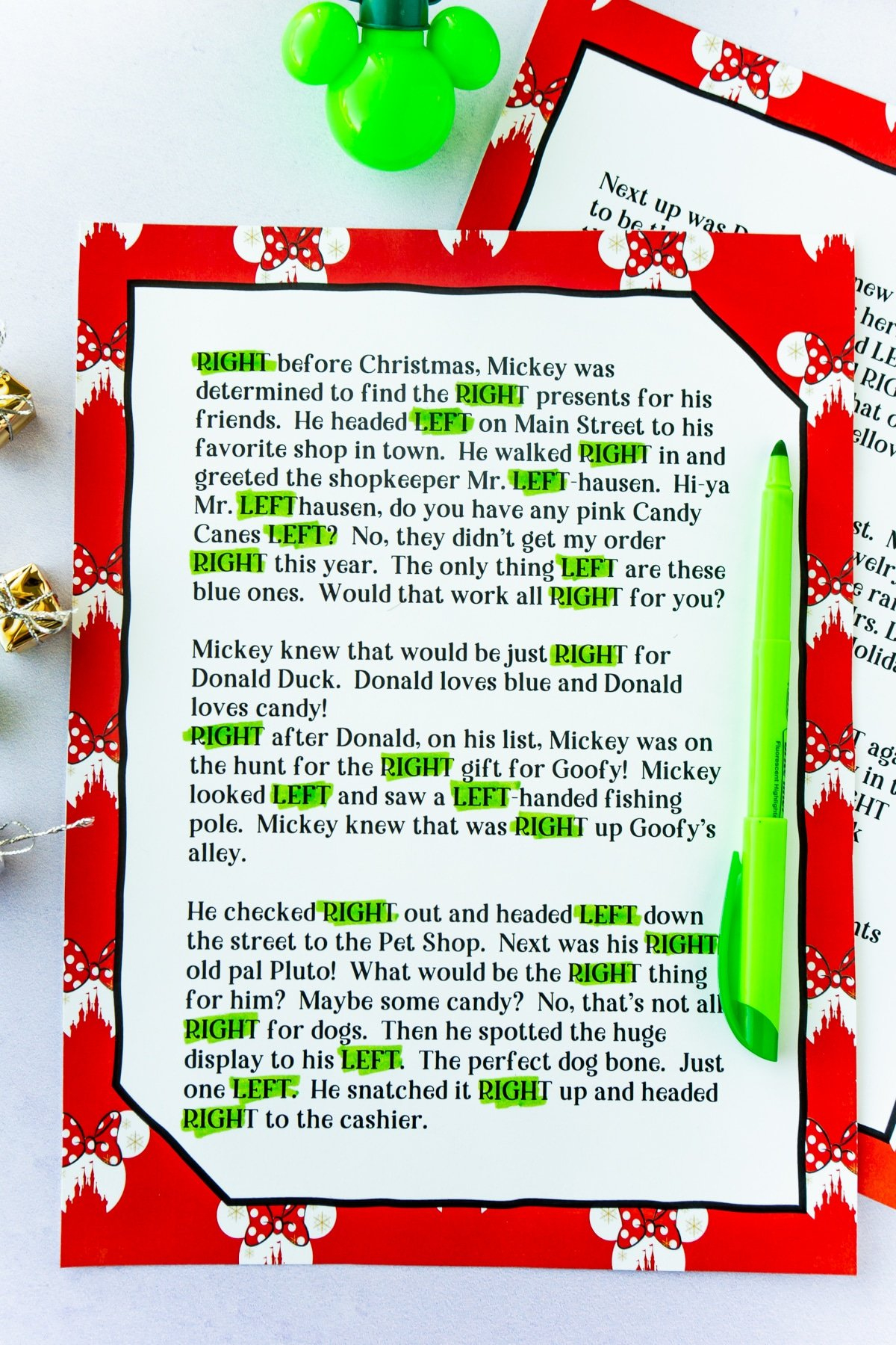 Fun Left Right Christmas Game (4 Printable Stories) - Play Party Plan in Funny Left Right Game Story Any Occasion