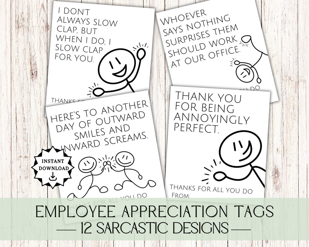 Funny Employee Appreciation Day, Funny Employee Appreciation Cards pertaining to Employee Thank You Cards Printable