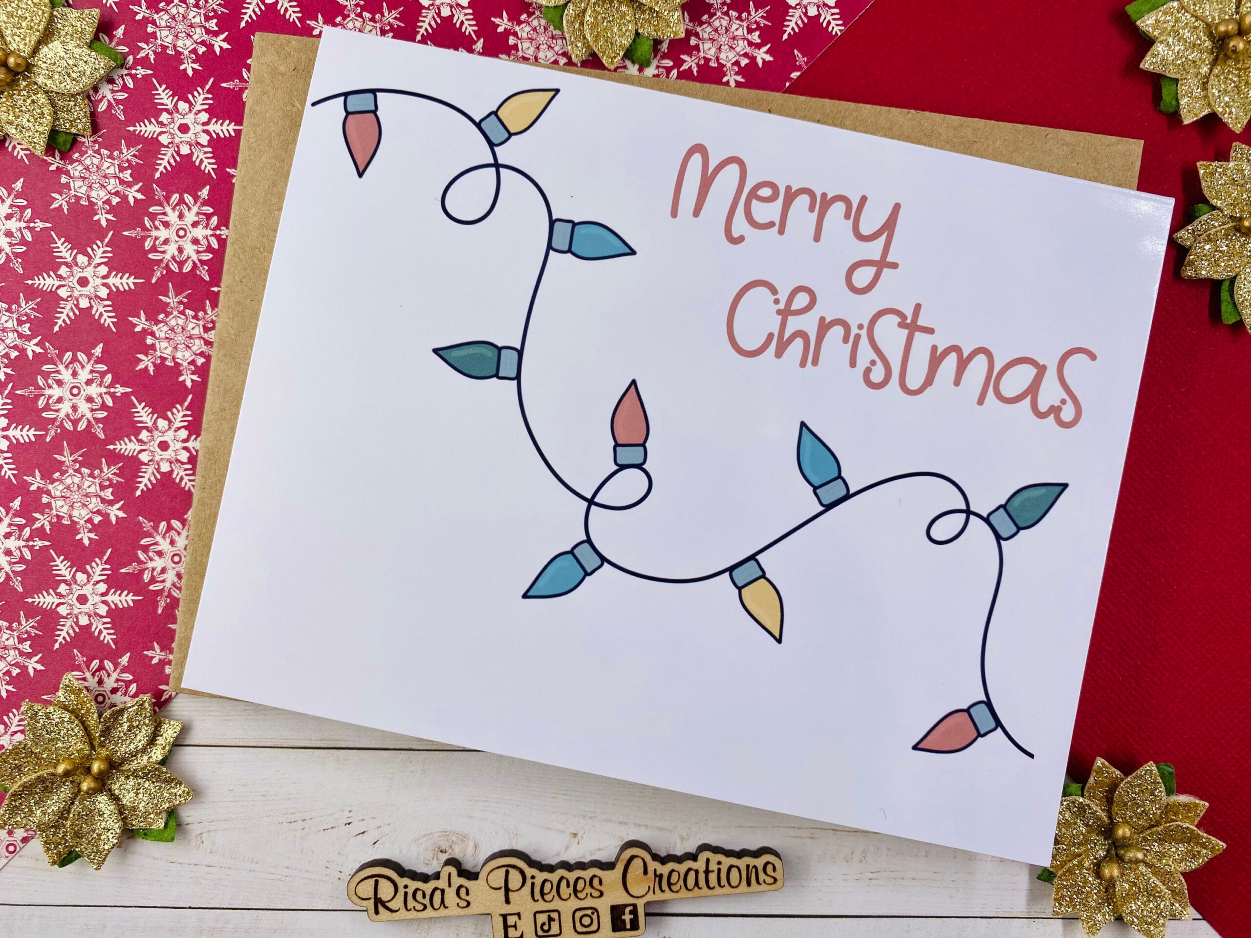 Glossy Christmas Lights Card, Christmas Card, Holiday Greeting, Seasonal  Cards, Merry Christmas, Cute Christmas Card, Holiday Lights within Christmas Card Design
