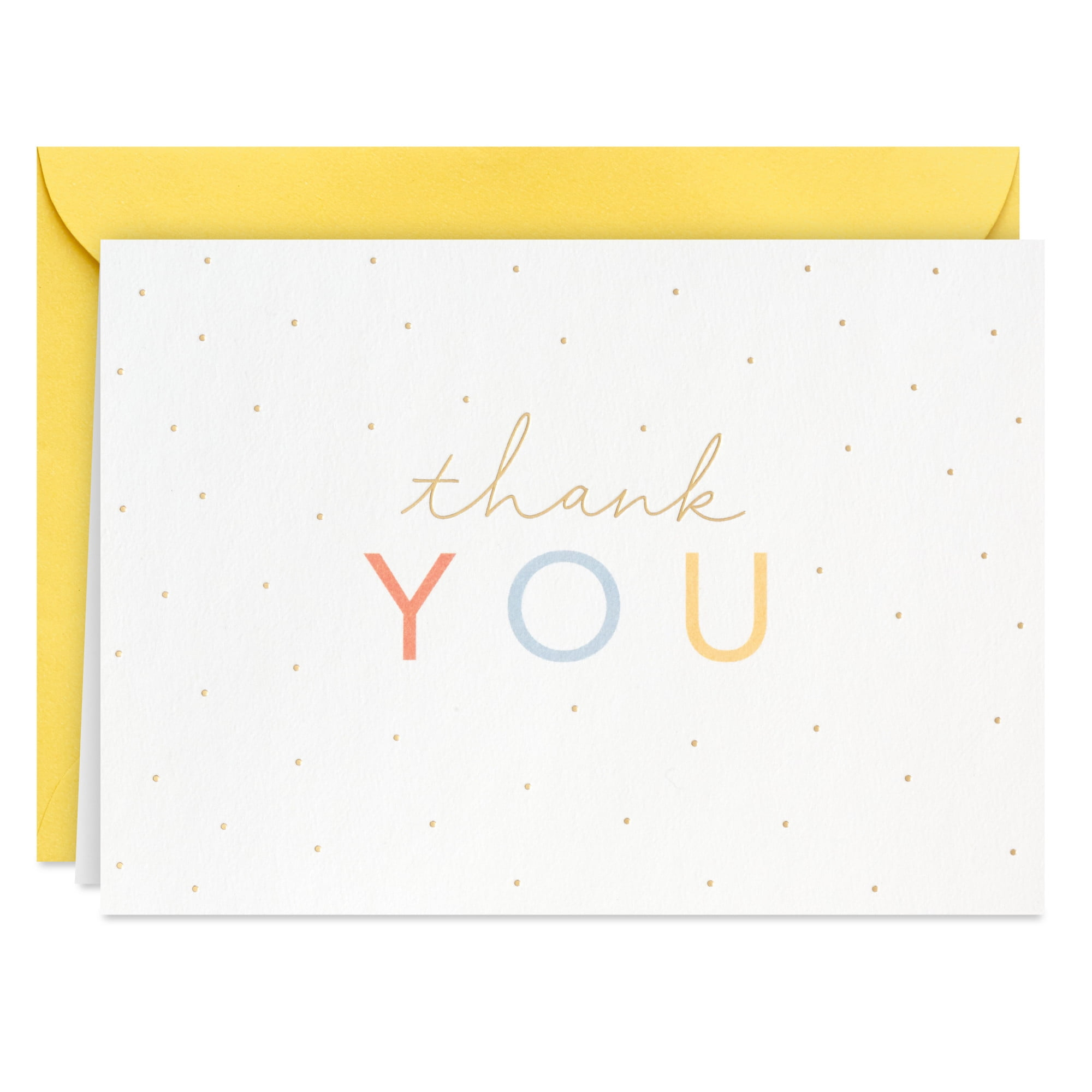 Hallmark General Thank You Note ( Gold Dots On White) - Walmart throughout Hallmark Thank You Cards Printable