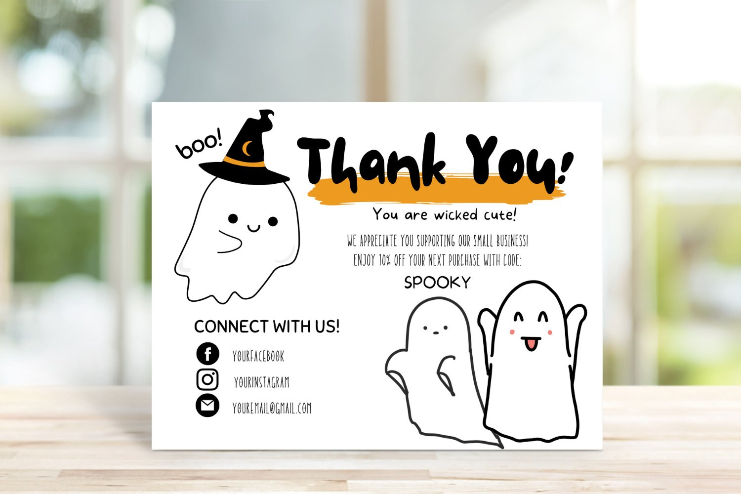 Halloween Business Thank You Card Template within Halloween Thank You Cards Printable