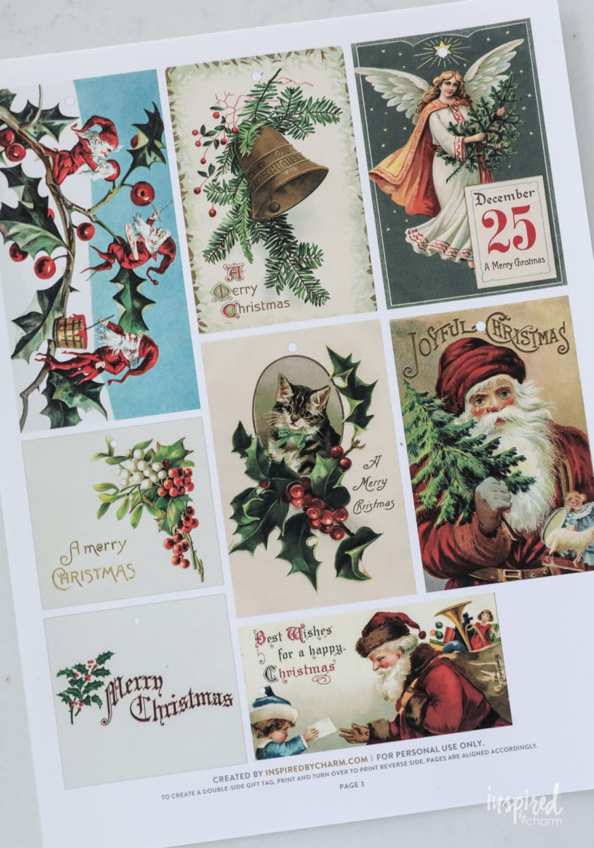 Handmade Vintage-Inspired Christmas Gift Tags pertaining to Free Vintage Printable Christmas Tags