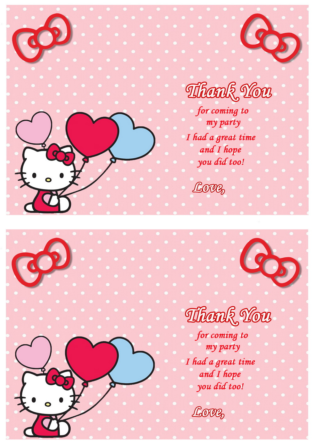 Hello Kitty Thank You Cards - Birthday Printable - Worksheets Library pertaining to Hello Kitty Thank You Cards Printable Free