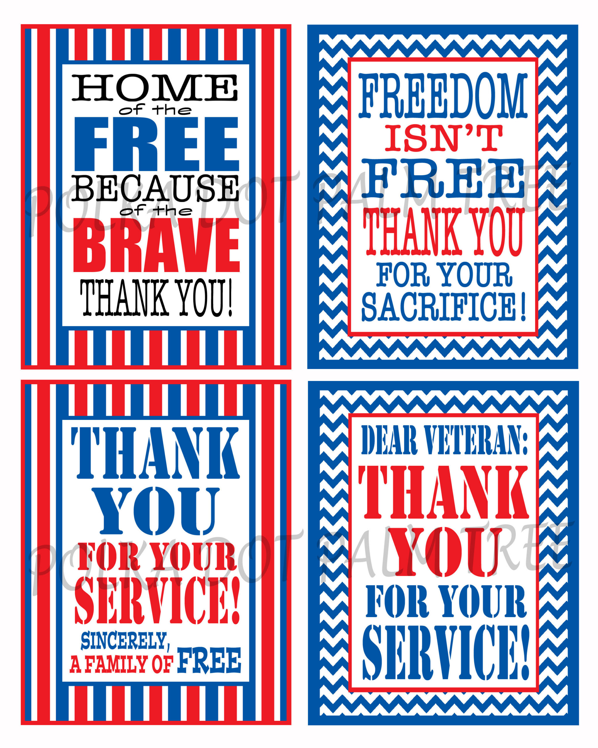 Instant Download Printable Veteran Military Patriotic Thank You throughout Thank You For Your Service Cards Printable