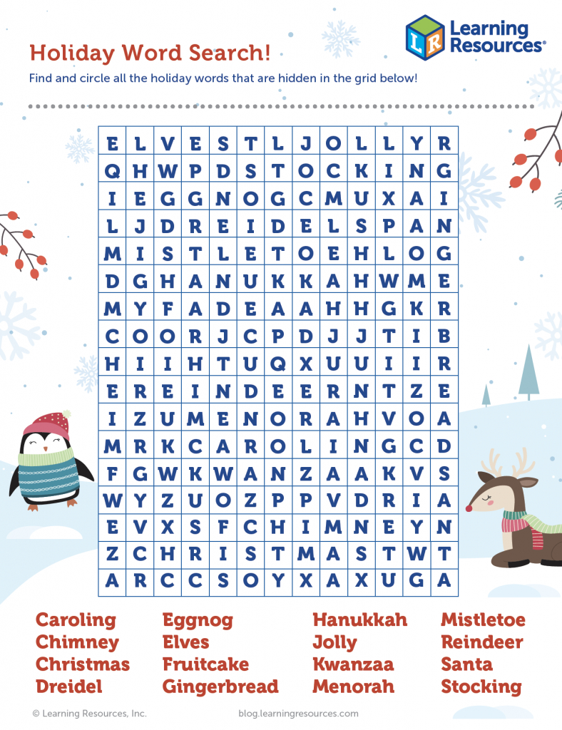 Jolly Holiday Word Search! | Learning Resources with regard to Holiday Word Search Free Printable
