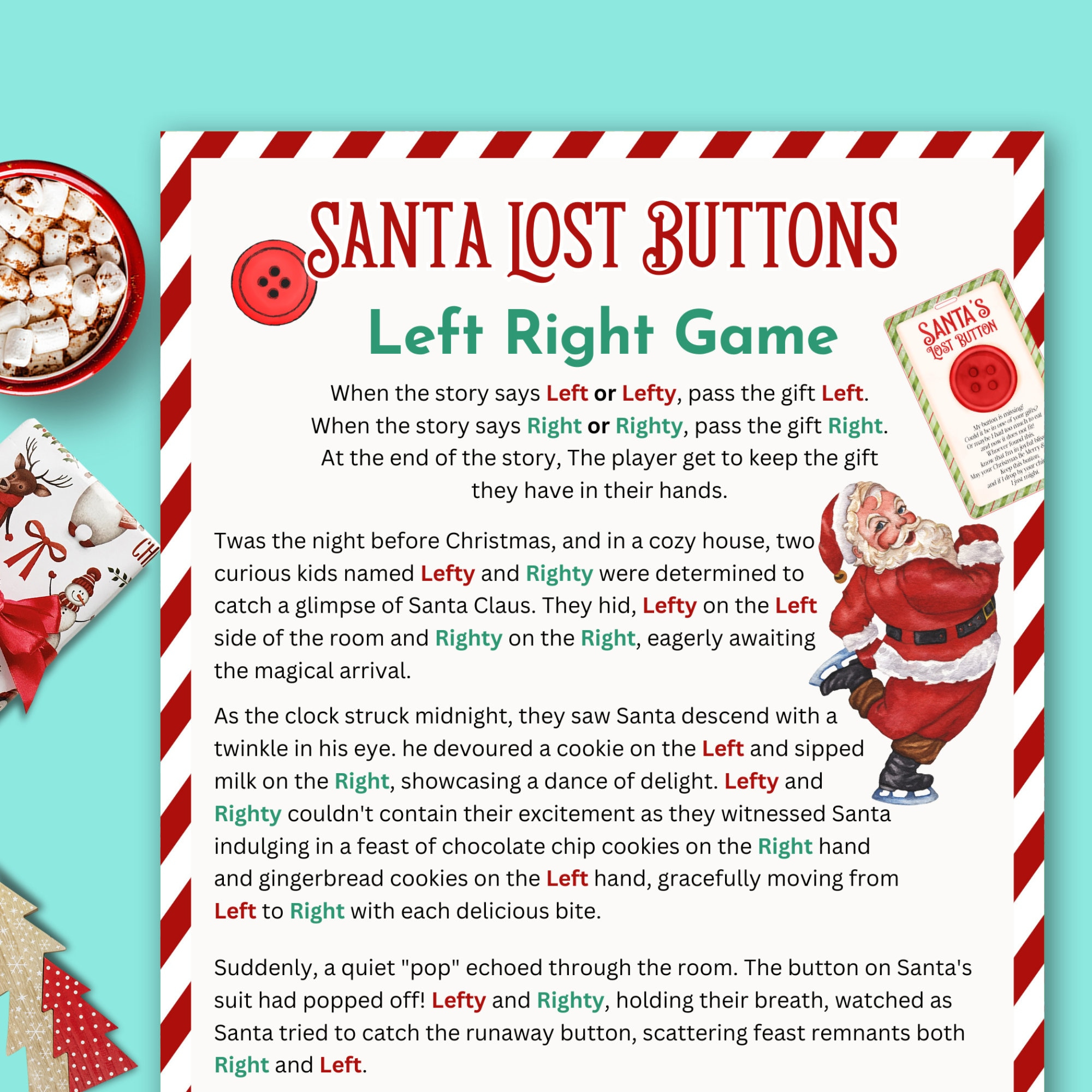 Left Right Christmas Game For Families, Funny Christmas Story, Pass The  Gift Game, Gift Exchange Game, Printable Christmas Party Game Groups regarding Naughty Left Right Christmas Game Printable