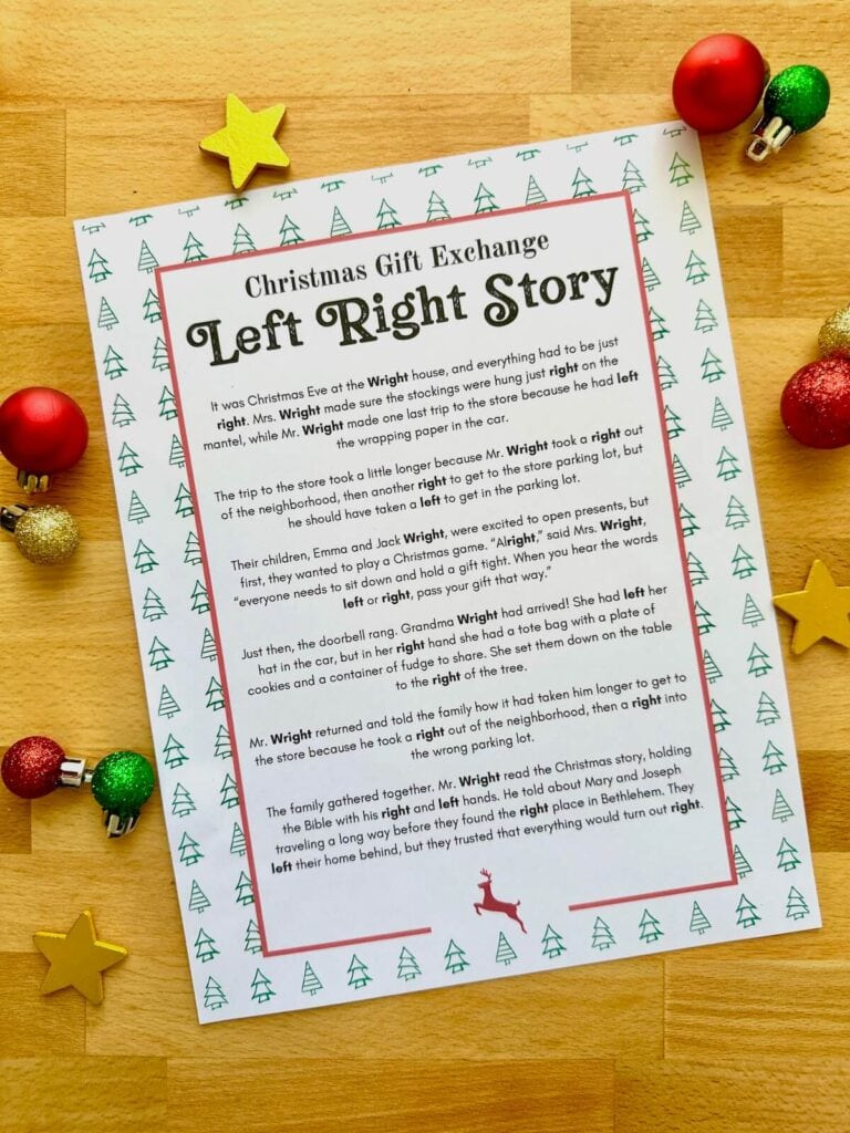 Left Right Christmas Game - Free Printable Gift Exchange Idea pertaining to Left Right Christmas Christian Game Printable