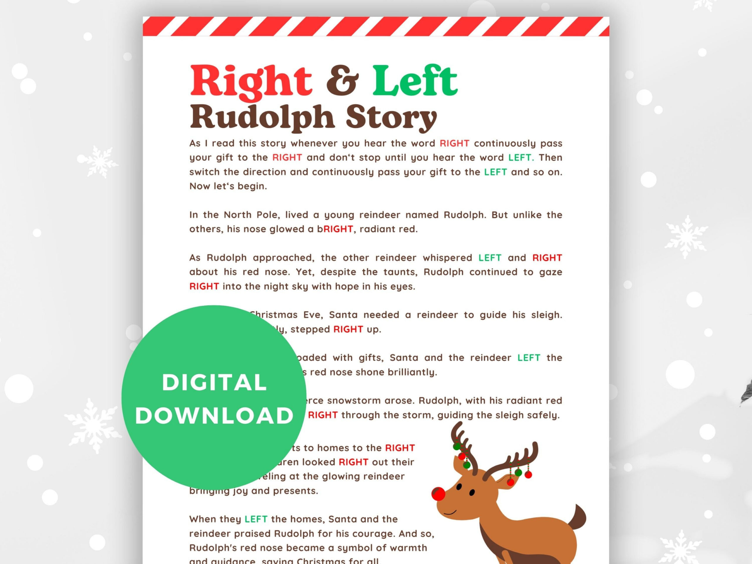 Left Right Christmas Game | Right Left Christmas Game | Rudolph intended for Rudolph Left Right Christmas Game Printable