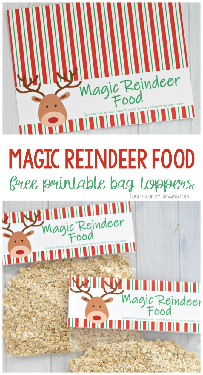 Magic Reindeer Food {Printable Bag Topper} - The Resourceful Mama for Reindeer Food Free Printable Bag Topper