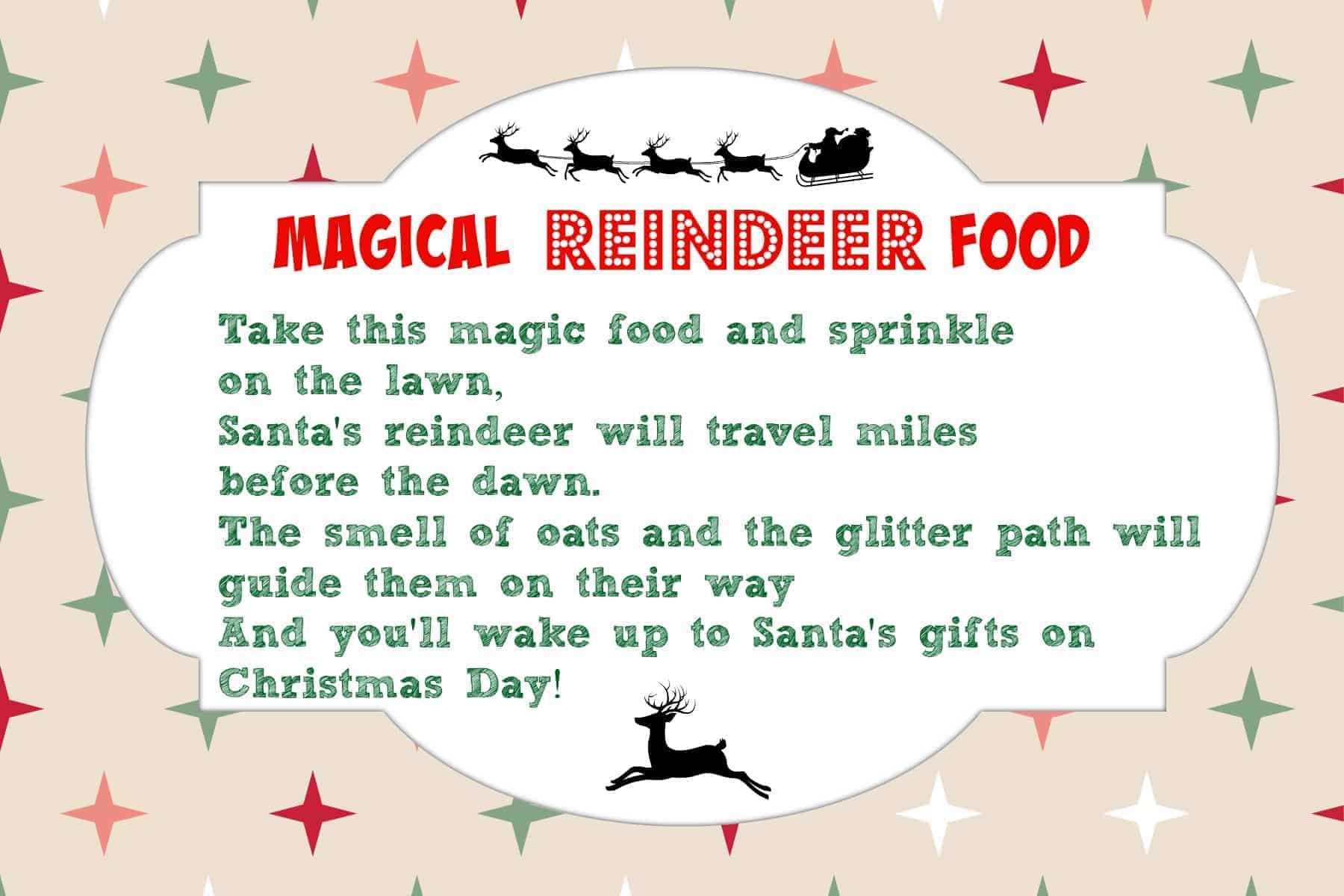 Magical Reindeer Food Recipe + Free Printable Poem Tag - Mama Cheaps® within Reindeer Food Poem Free Printable