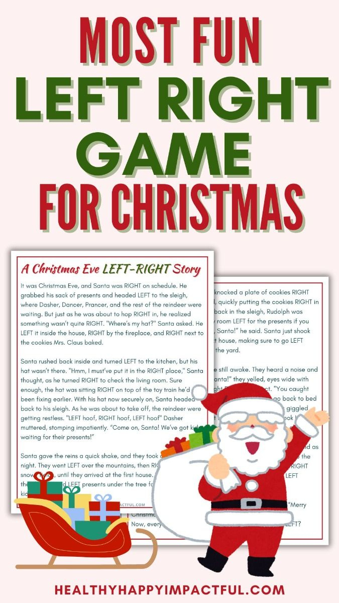 Most Fun Left Right Game For Christmas inside Left Right Christmas Game Printable