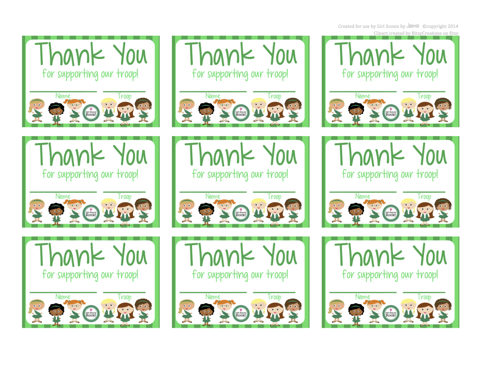 My Fashionable Designs: Girl Scouts - Free Printable Thank You Cards throughout Girl Scout Thank You Cards Free Printable
