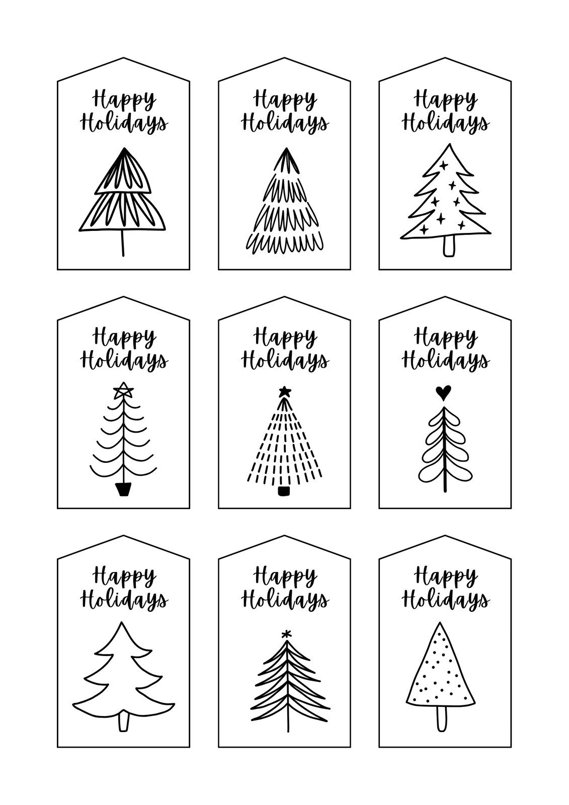 Page 6 - Free, Printable And Customizable Gift Tag Templates | Canva intended for Christmas Tags Printable Black and White