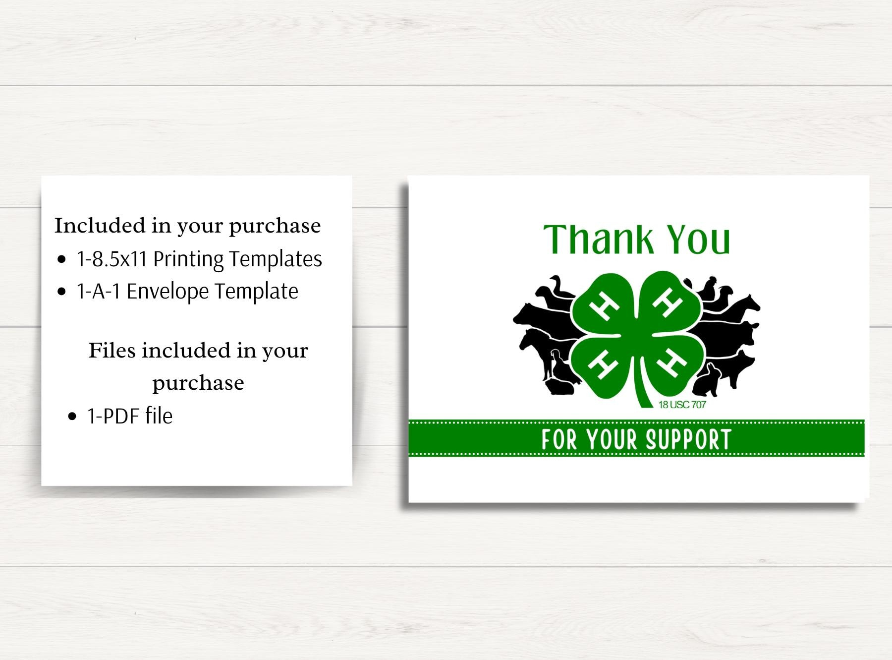 Printable 4H Thank You Card Template, 3.5X5 Print At Home Thank with regard to 4h Thank You Cards Printable