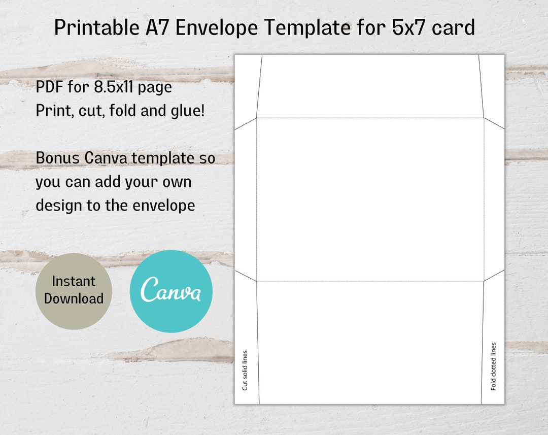 Printable A7 Envelope Template For 5X7 Card, Canva A7 Envelope Template -  Etsy with Printable Christmas Card Envelopes 5X7