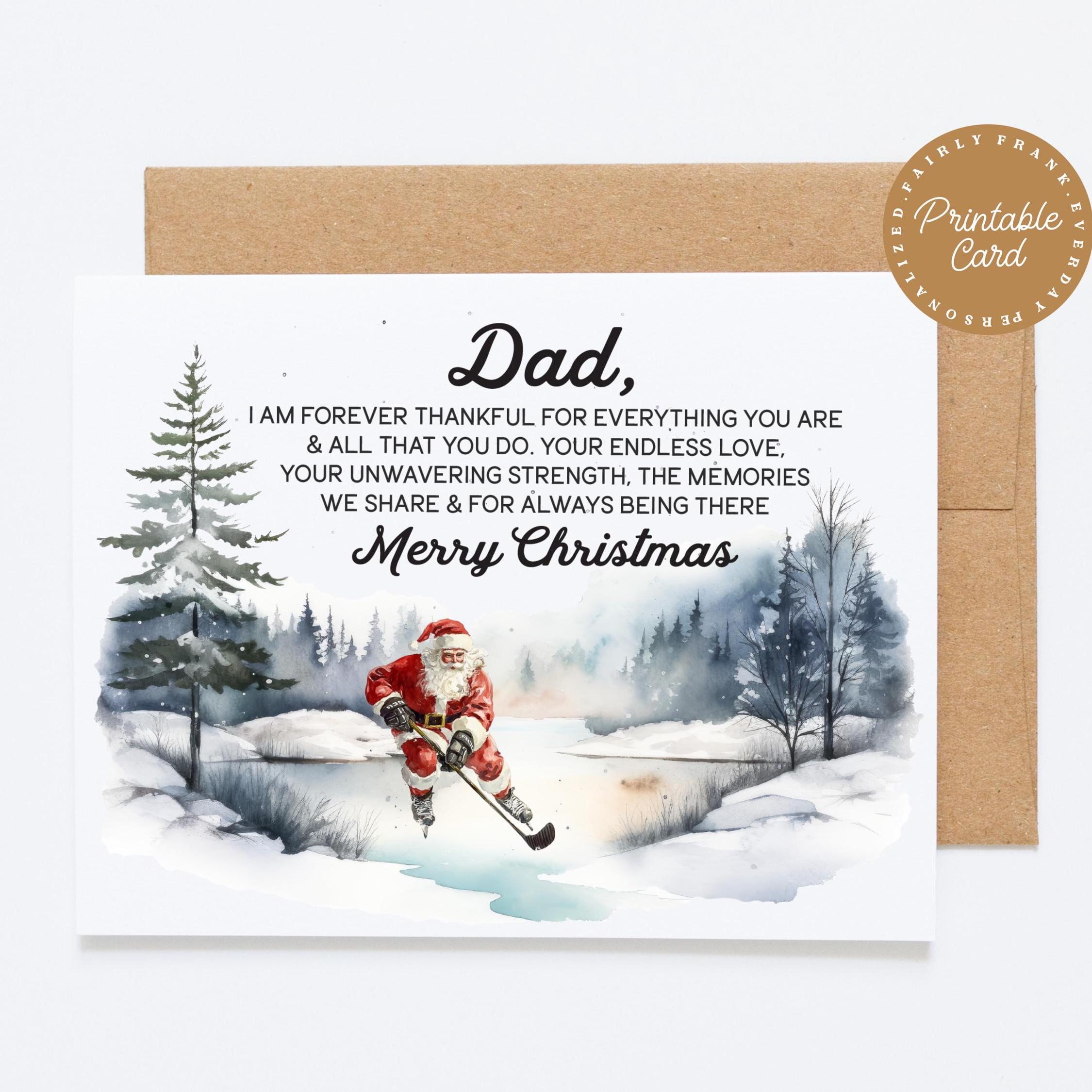 Printable Christmas Card For Dad - - Etsy Uk in Printable Christmas Card For Dad