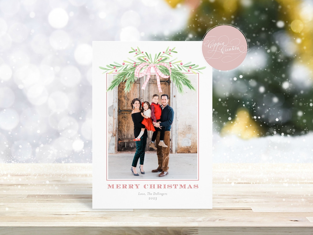 Printable Christmas Card With Photo, Holiday Card, Photo Card with regard to Printable Christmas Card Etsy