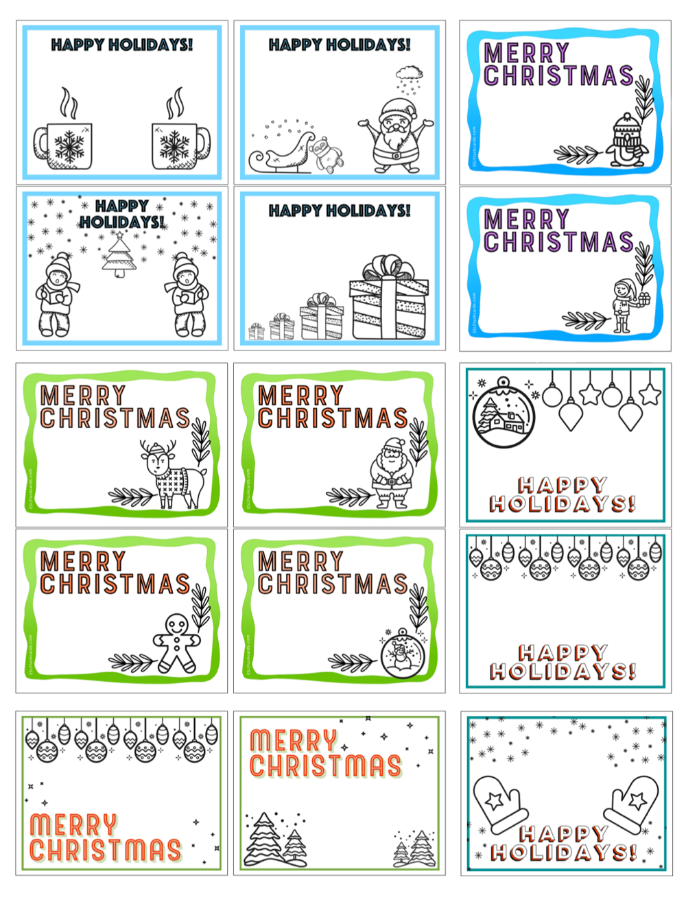 Printable Christmas Cards - Esl Flashcards regarding Printables Christmas Card
