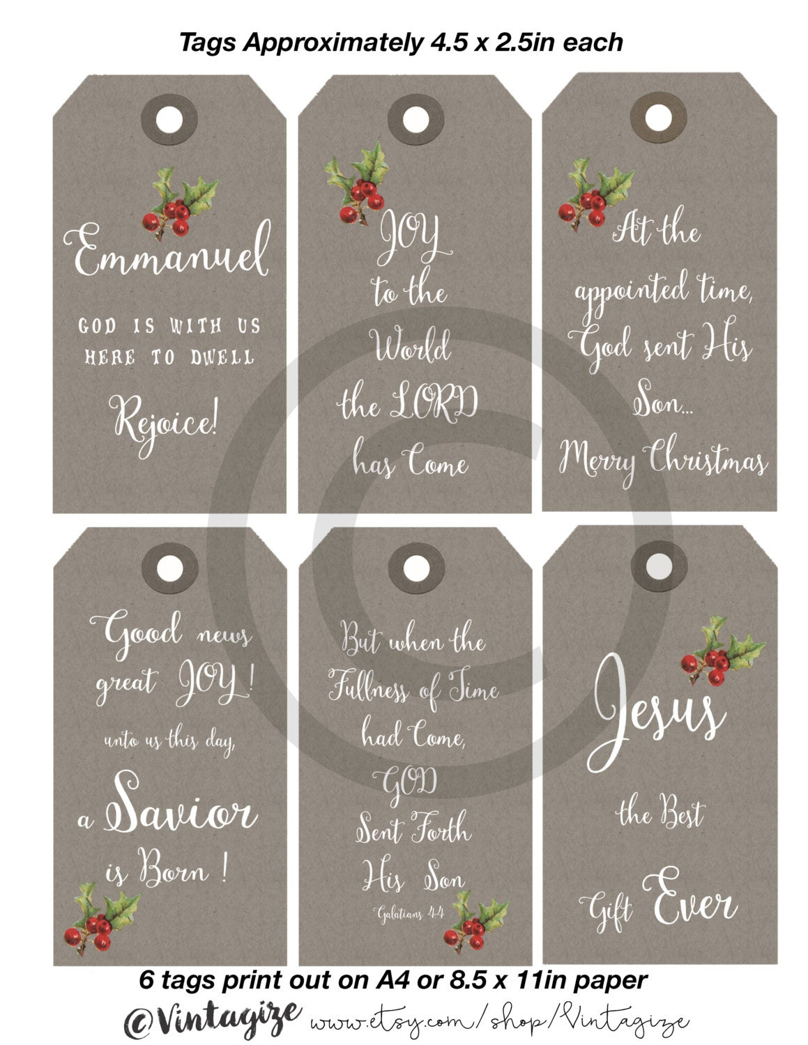 Printable Christmas Christian Religious Gift Tags. Neutral Kraft intended for Christian Christmas Tags Printable