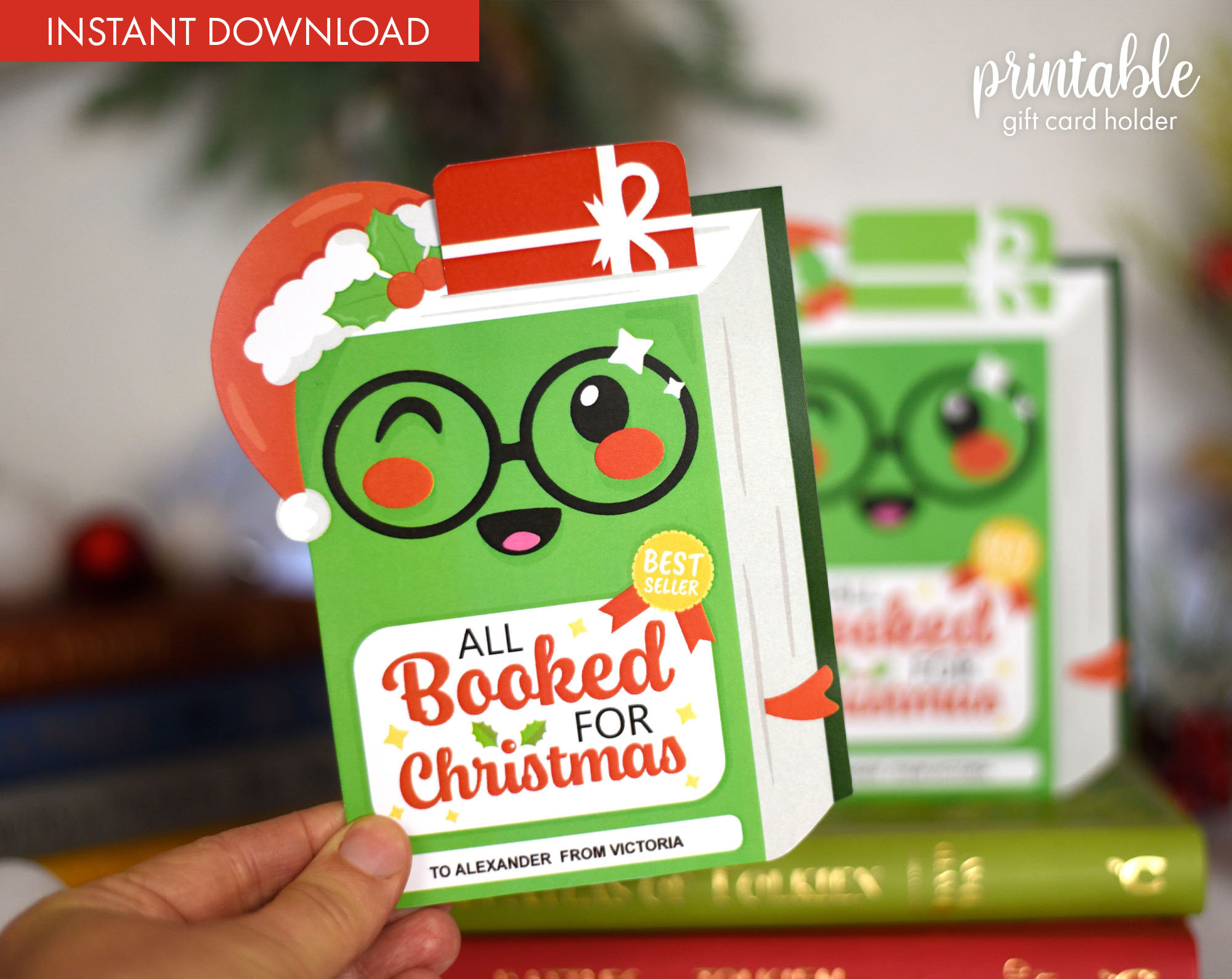 Printable Christmas Gift Card Holder | Book Gift Card Holder throughout Kindle Gift Card Printable Christmas
