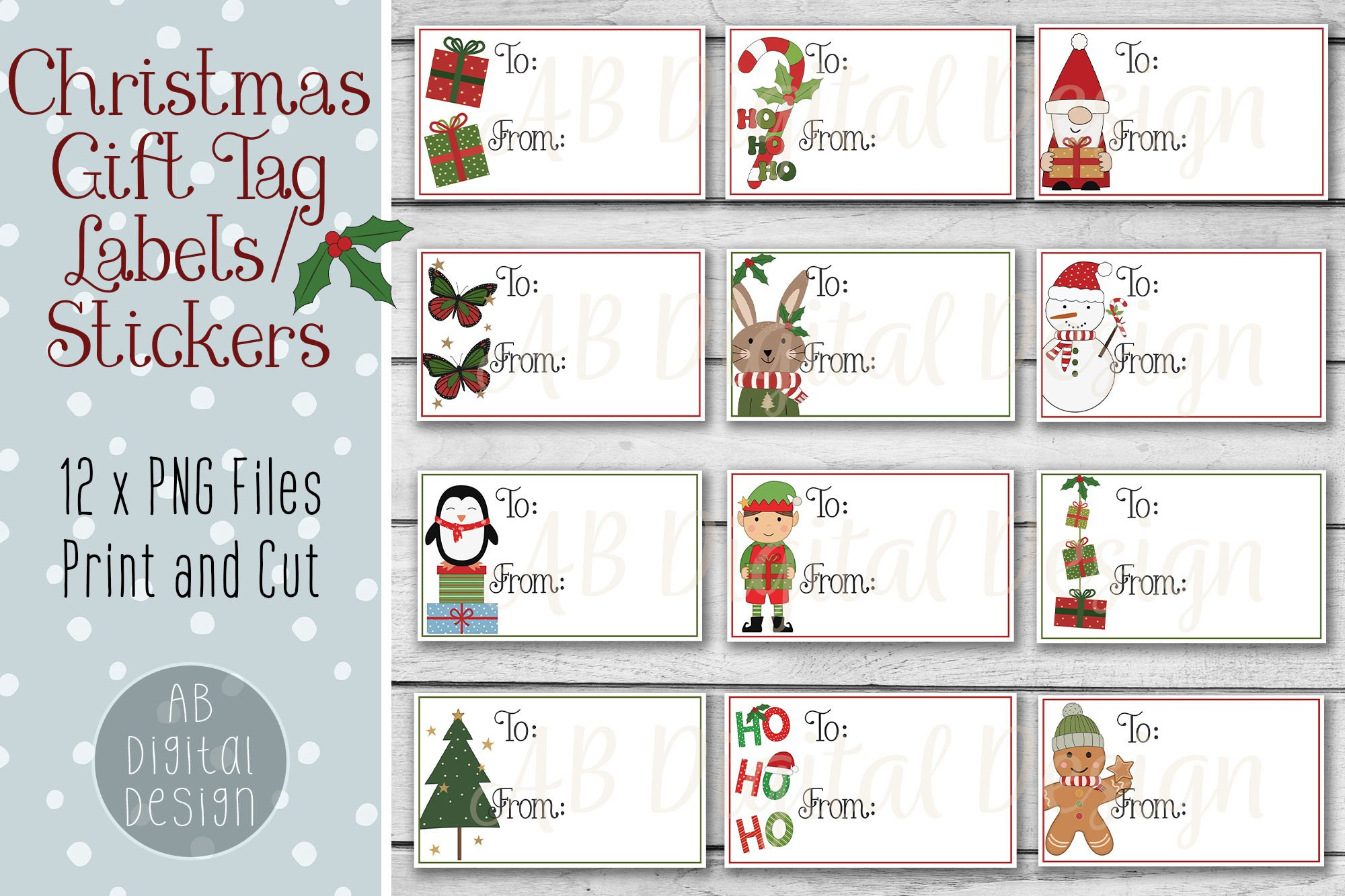 Printable Christmas Gift Tag Labels For Print And Cut intended for Printable Christmas Tags Stickers