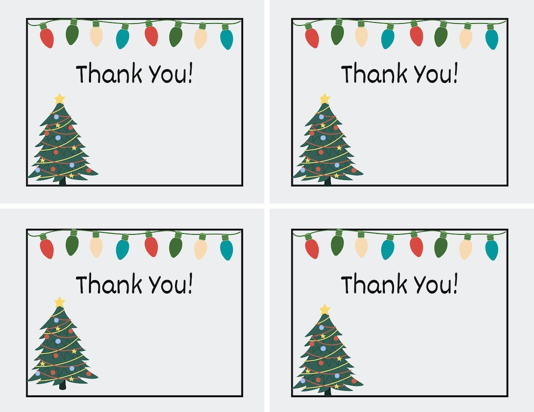 Printable Christmas Thank You Cards For Teachers, Students, Or pertaining to Free Christmas Thank You Cards Printable