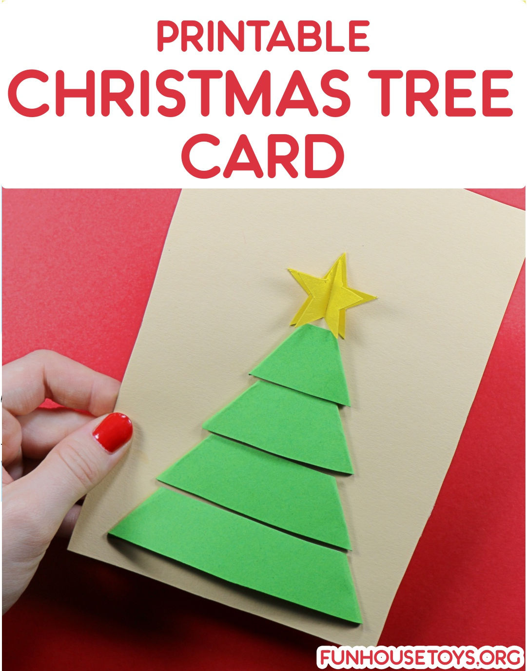 Printable Christmas Tree Card For Kids inside Printable Christmas Card Craft