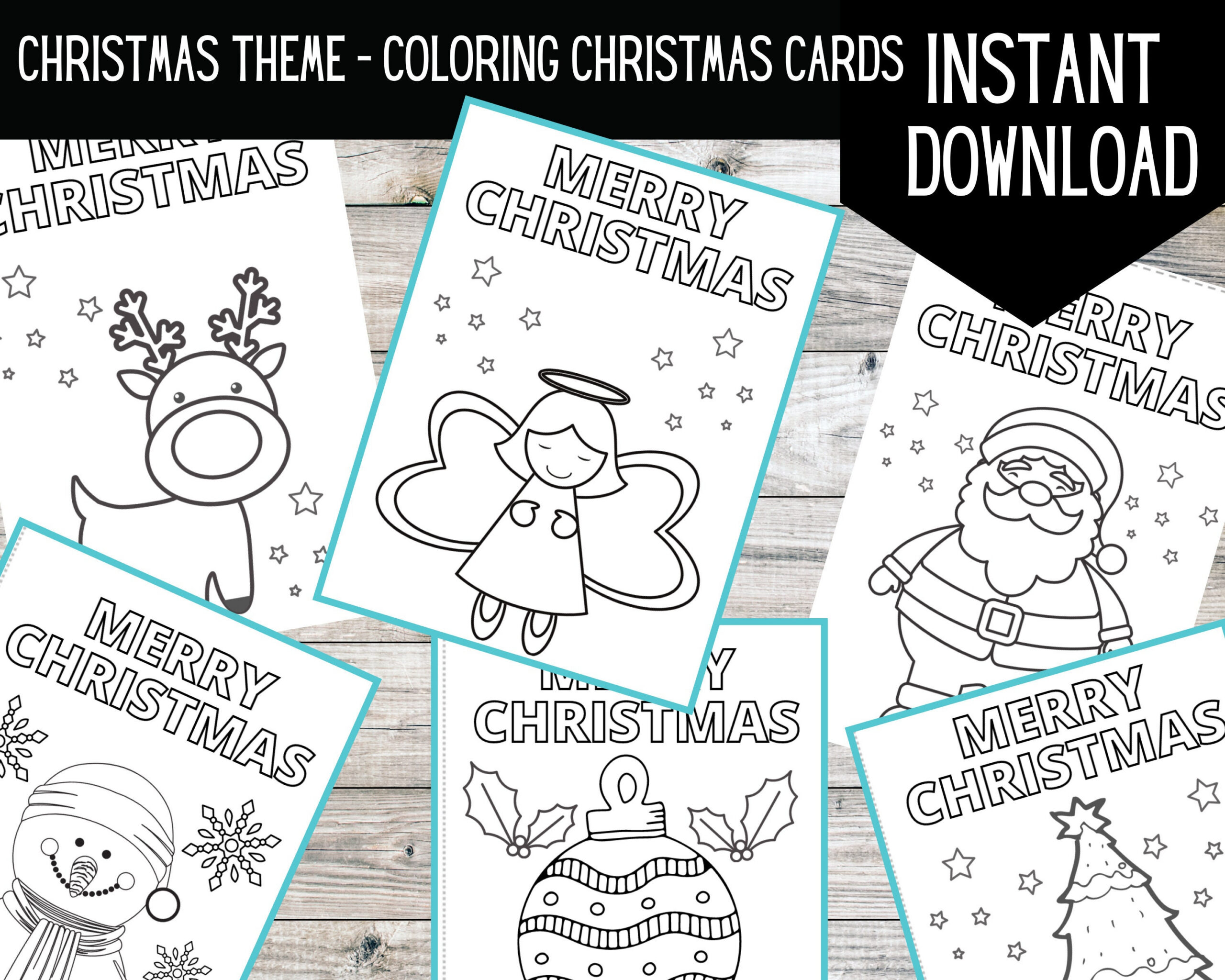 Printable Colouring Christmas Cards | Digital Download | Christmas with regard to Printable Christmas Cards For Kids To Color