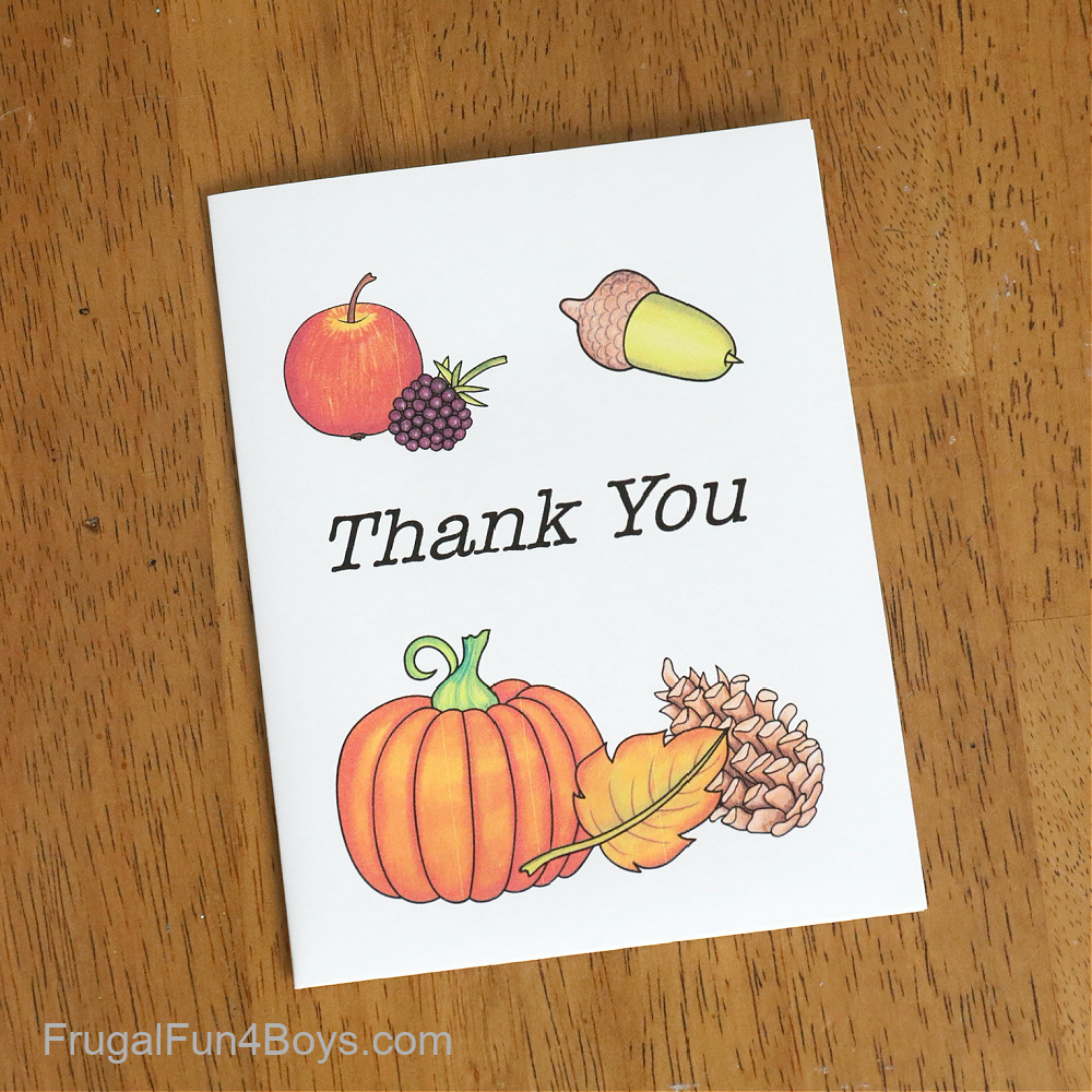 Printable Gratitude Cards {Kids Thanksgiving Activity} - Frugal for Thanksgiving Thank You Cards Printable
