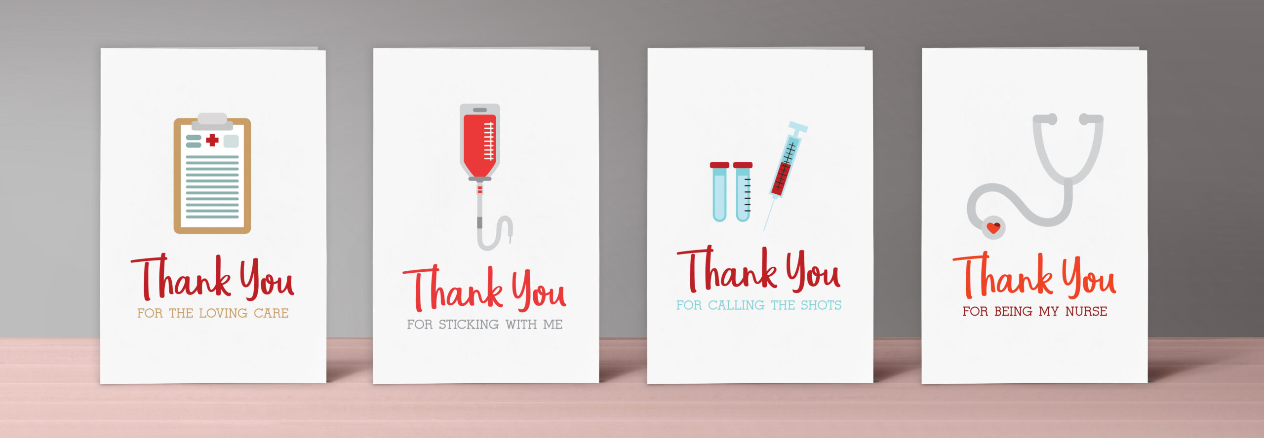 Printable Nurse Thank You Cards - Set Of 4 | Nurse/Life/Gear in Nurse Thank You Cards Printable