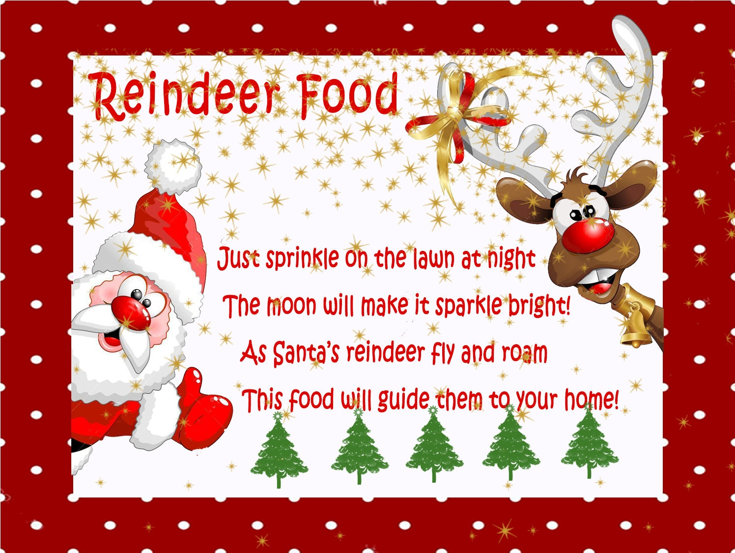 Printable Reindeer Food Label: Christmas Snack Bag Toppers throughout Template Reindeer Food Printable