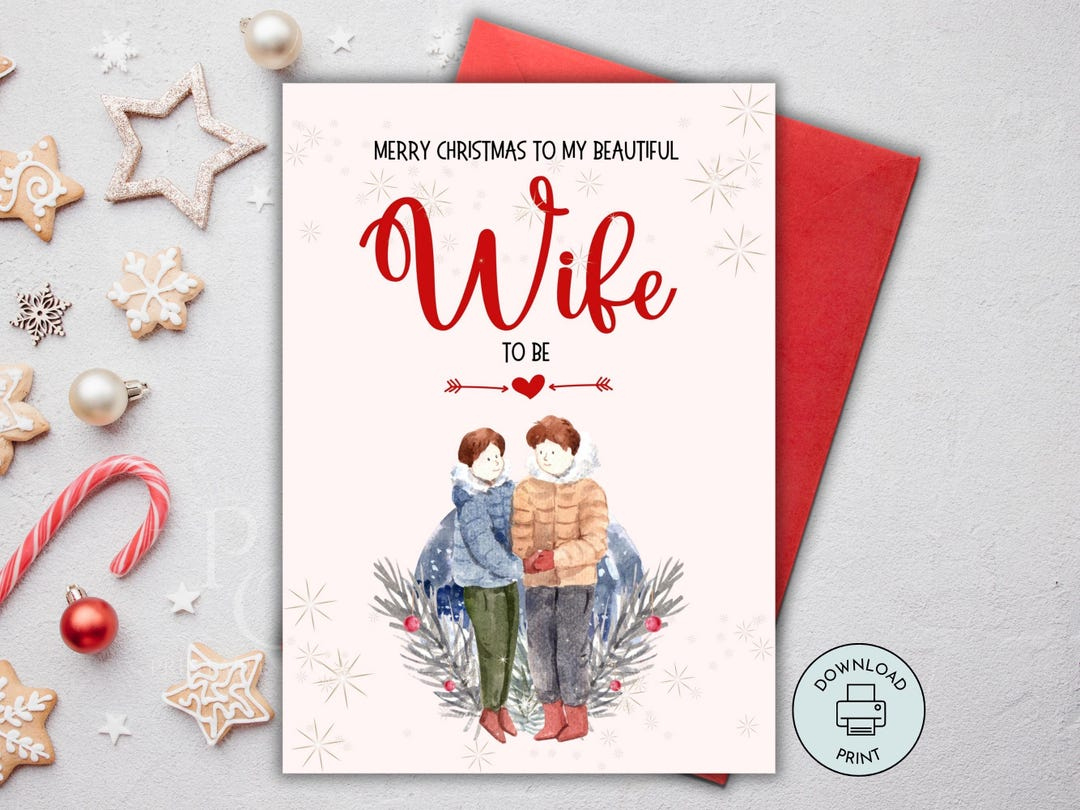 Printable Romantic Christmas Card For Wife To Be, Fiancée inside Printable Christmas Card For Wife with Love