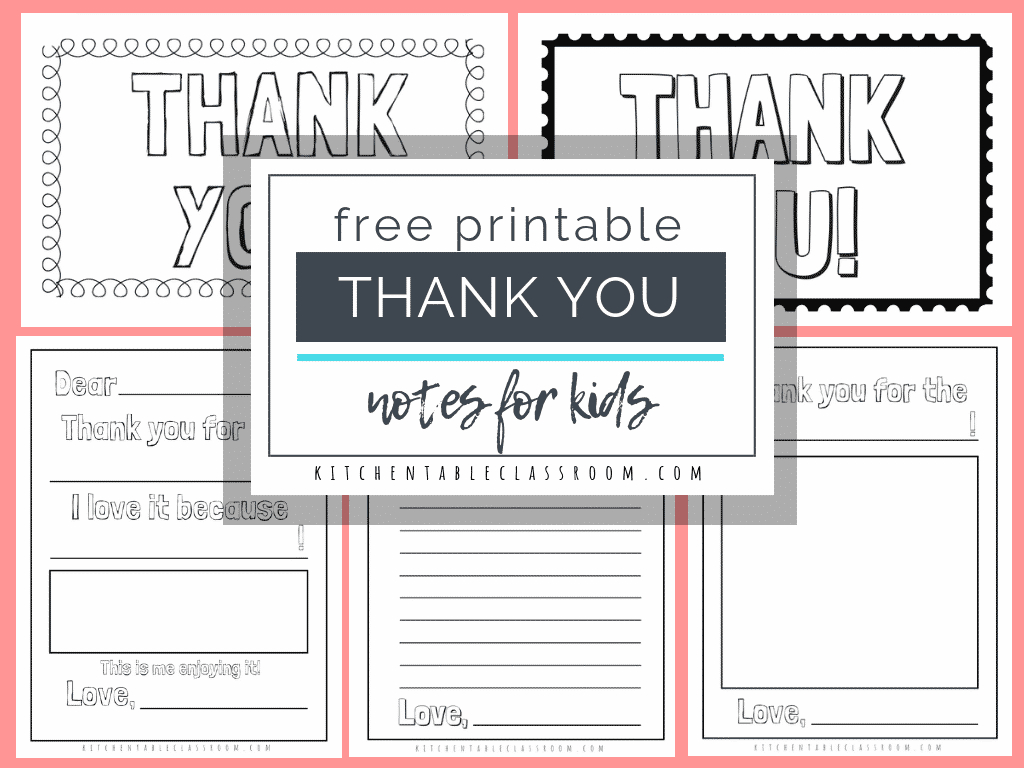 Printable Thank You Cards For Kids - The Kitchen Table Classroom throughout Thank You Cards Printable Kids