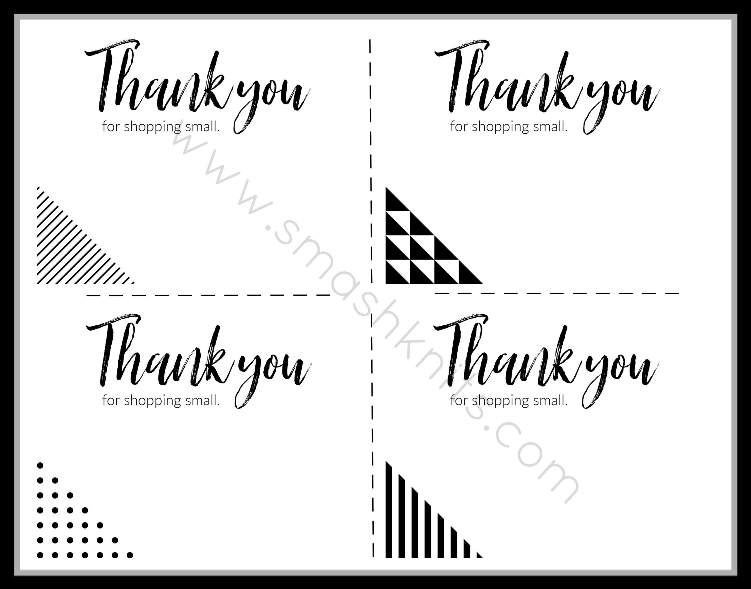Printable Thank You Cards: Small Business Gift Tags (Pdf) - Etsy in Small Thank You Cards Printable